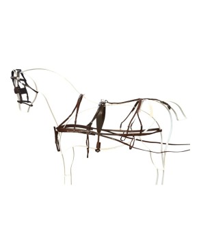 Enganche doble cuero y nylon para poni