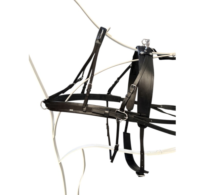 Enganche doble cuero y nylon para poni