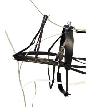 Enganche doble cuero y nylon para poni