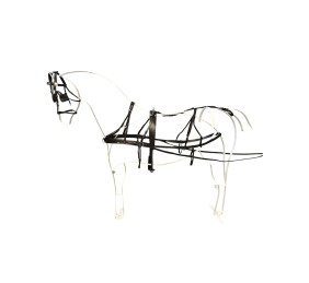 Enganche doble cuero y nylon para poni