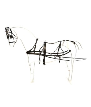 Enganche doble cuero y nylon para poni