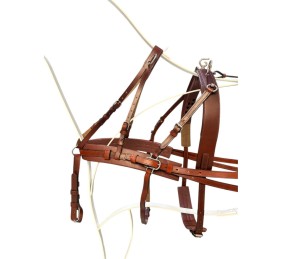 Enganche doble pecherín de cuero para poni