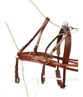 Enganche doble pecherín de cuero para poni