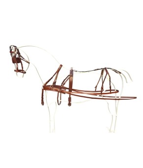 Enganche doble pecherín de cuero para poni