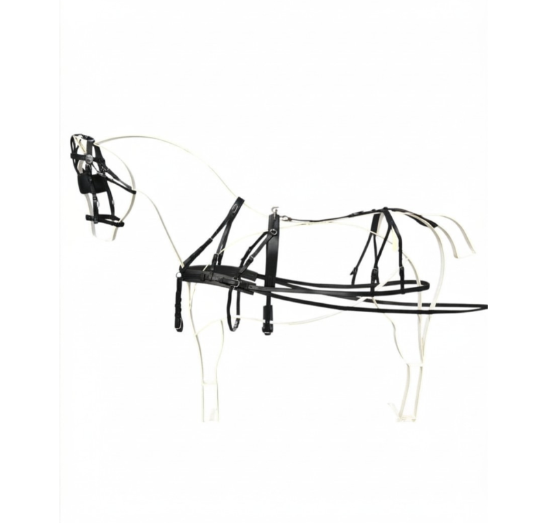 Enganche doble pecherín de cuero para poni