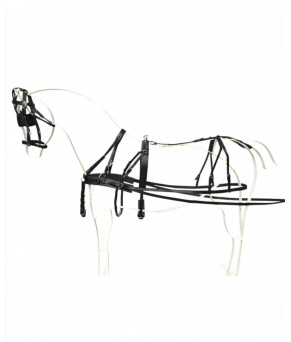 Enganche doble pecherín de cuero para poni