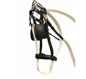 Enganche doble pecherín de cuero para poni