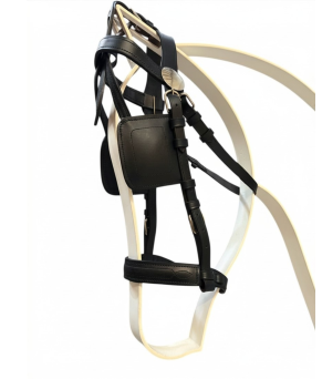 Enganche doble pecherín de cuero para poni