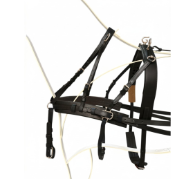 Enganche doble pecherín de cuero para poni