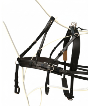 Enganche doble pecherín de cuero para poni