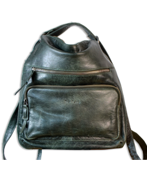 Mochila-bolso de cuero mod. OPE Color verde